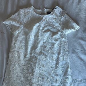 Zara Cream Floral Embroidered Mini Dress